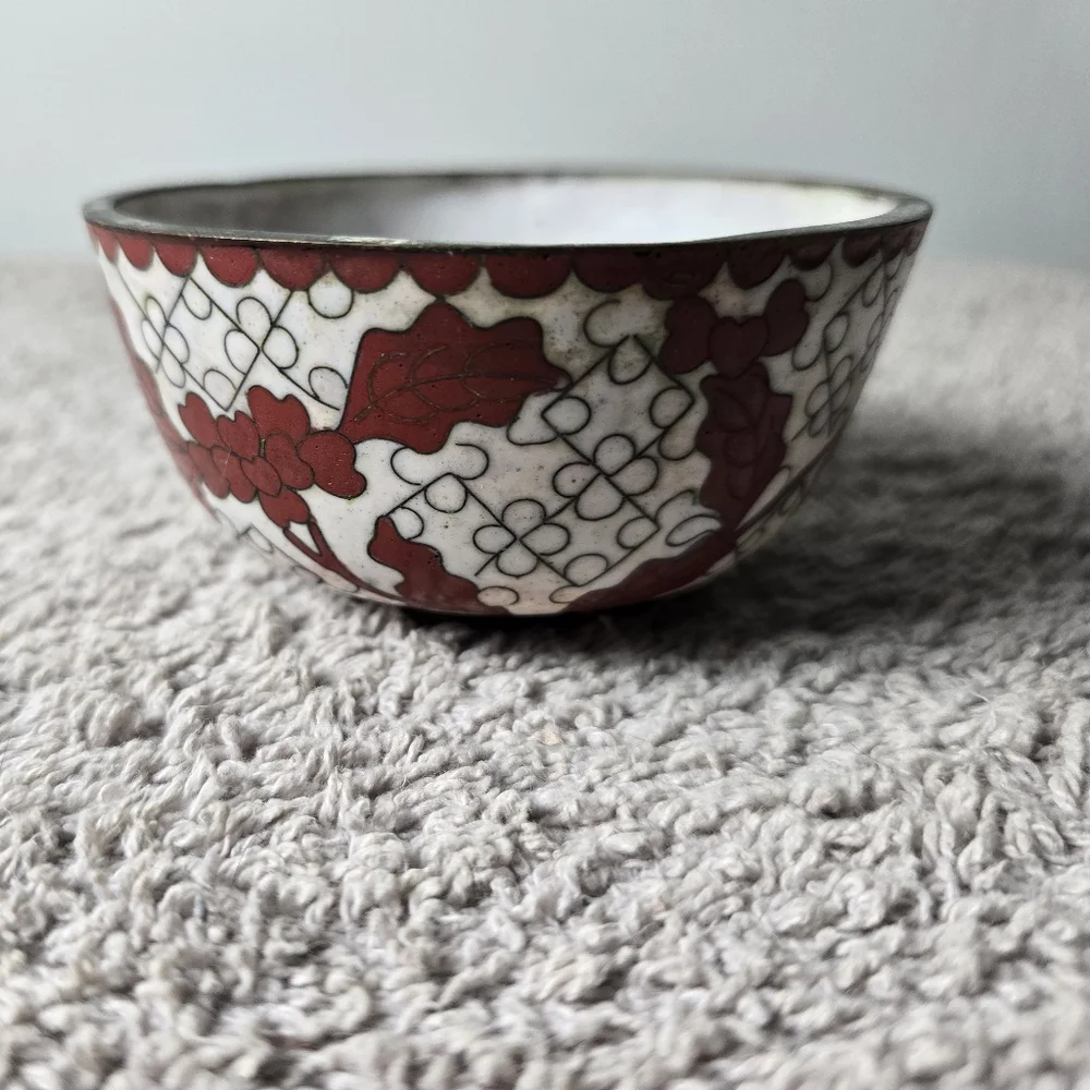 Chinese Cloisonne Floral Bowl